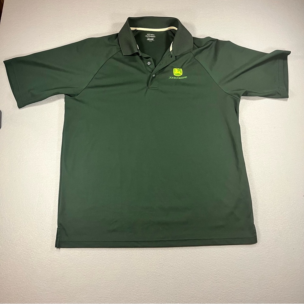 John Deere Landscapes Men's XL Green Short Sleeve Polo Shirt